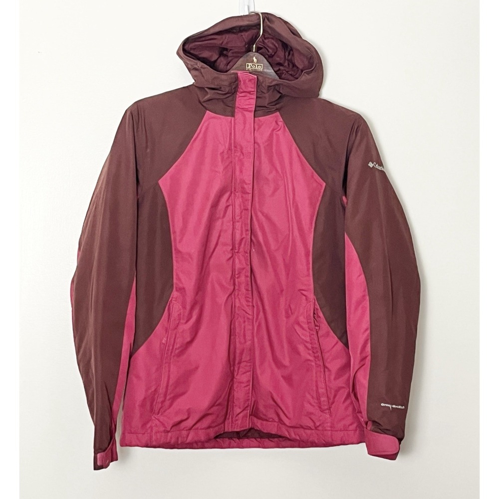 Columbia Omni Tech‎ Jacket Women's Medium Berry Pink Outdoor Winter Ski Hooded